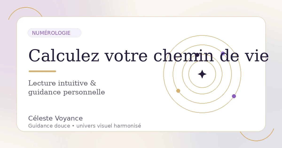 Illustration spirituelle de numérologie et chemin de vie